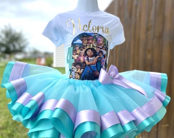Encanto Inspired Birthday Tutu Outfit/Encanto Birthday Shirt/Mirabel Birthday Dress/Encanto Theme