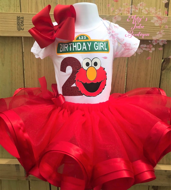 Elmo Birthday Party Dress 1st Birthday Red Tutu Outfit Shirt 