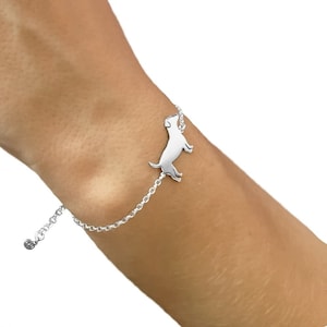 Jack Russell Bracelet - Silver / 14K Gold Plated Jack Russell Charm, Dog Jewelry, Jack Russell Gift for Jack Russell Lover |LINE