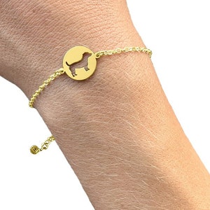 Jack Russell Charm Bracelet - 14K Gold Plated Silver Bracelet, Dog Lover Jewelry Gift |CIRCLE