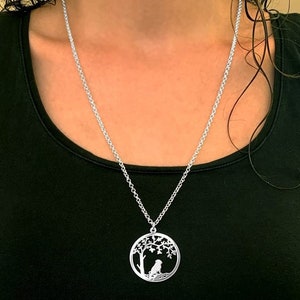 Pug Necklace - Silver / 14K Gold Plated Pug Tree of Life Pendant Necklace, Pug Jewelry, Pug Gift for Pug Lovers |Little TREE OF LIFE