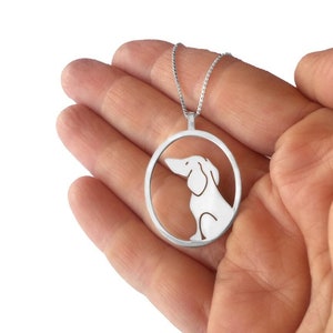 Dackel Halskette - Silber 14K Vergoldet Dackel Anhänger, Dackel Schmuck Geschenk |IMAGE