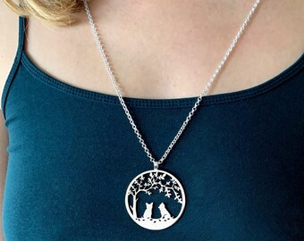 Yorkie Necklace - Silver / 14K Gold Plated Tree of Life Yorkie Pendant, Yorkshire Terrier Jewelry, Yorkie Gift for Yorkie Lovers |TOL