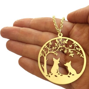 Chihuahua Halskette - 14K Vergoldeter Silber Anhänger Hundeliebhaber Schmuck Geschenk |