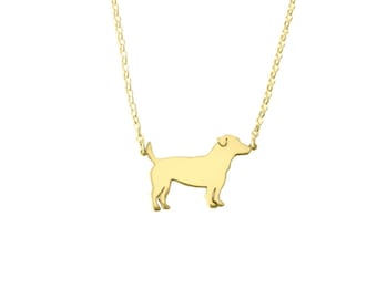 Jack Russell Necklace - 14K Gold Plated Silver Jack Russell Pendant, Dog Jewelry, Jack Russell Gift for Jack Russell Lover |LINE