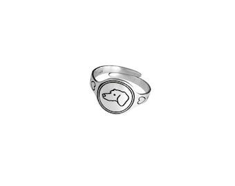 Dachshund Ring - Smooth Haired Dachshund Jewelry, Silver Adjustable Ring, Dog Ring, Dachshund Gift for Dachshund Lovers |SMOOTH HAIRED