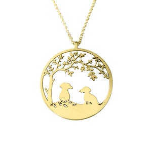 Dachshund Necklace - 14K Gold Plated / Silver Pendant, Doxie Charm, Sausage Dog Jewelry, Dachshund Gift for Dachshund Lovers |TREE OF LIFE