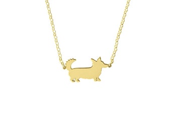 Cardigan Corgi Necklace - 14K Gold Plated Silver Corgi Pendant, Dog Charm, Dog Jewelry, Corgi Gift for Corgi Lovers |CARDIGAN