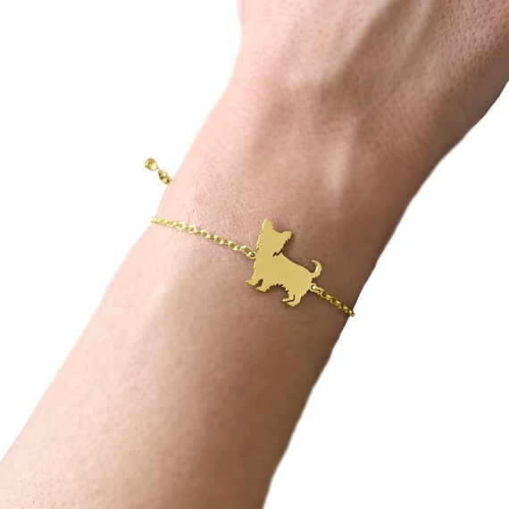 Orecchini fatti a mano in argento sterling a forma di Yorkshire Terrier, realizzati a mano da Yorkie Jewelry YK381XH-E - Italia