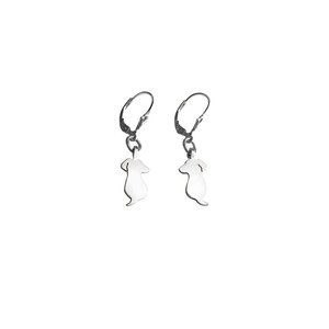 Dachshund Earrings - Silver Sausage Dog Dangle Earrings, Doxie Lover Jewelry Gift |FRIEND