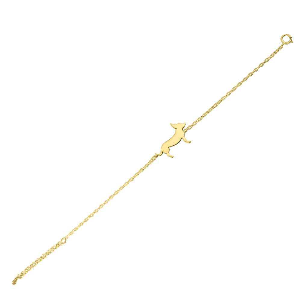 Bracelet Fantaisie Argenté Avec Charm Chihuahua - Longueur 20 Cm - Neuf Sans Emballage