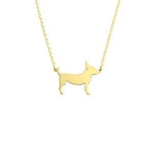 Chihuahua Necklace - 14K Gold Plated Silver Pendant, Dog Lover Jewelry Gift |LINE