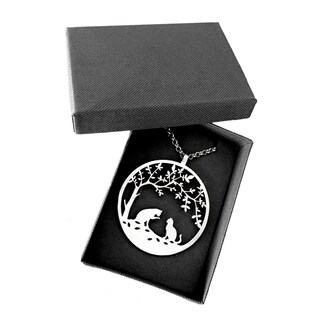 Collana Con Ciondolo Gatto E Albero Della Vita In Argento 925 – Gioiello Yin Yang Per Amanti Dei Gatti – Regalo Con Confezione