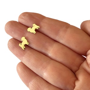 Shih Tzu Earrings - 14K Gold Plated Silver Shih Tzu Jewelry, Shih Tzu Stud Earrings, Dog Jewelry, Shih Tzu Gift for Shih Tzu Lovers |LINE