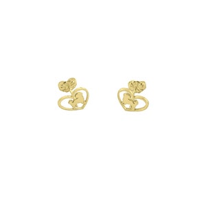 Shih Tzu Earrings - 14K Gold Plated Shih Tzu Jewelry, Silver Shih Tzu Stud Earrings, Dog Jewelry, Shih Tzu Gift for Shih Tzu Lovers |HEART
