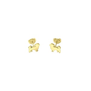 Shih Tzu Earrings - 14K Gold Plated Silver Shih Tzu Jewelry, Shih Tzu Stud Earrings, Dog Jewelry, Shih Tzu Gift for Shih Tzu Lovers |LINE