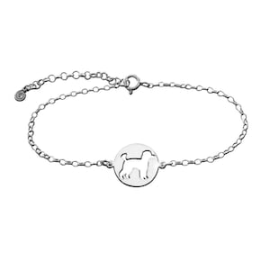 Poodle Charm Bracelet - Silver / 14K Gold Plated Poodle Jewelry, Poodle Charm, Dog Jewelry, Poodle Gift for Poodle Lovers |LINE CIRCLE