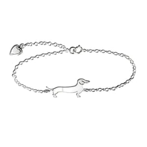 Dackel Armband - Silber 14K Vergoldet Doxie Armband, Dackel Liebhaber Schmuck Geschenk |LINE
