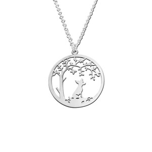 Chihuahua Necklace - Silver 14K Gold Plated Pendant, Dog Lover Gift |Small TREE OF LIFE