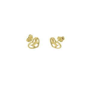 Jack Russell Earrings - 14K Gold Plated Jack Russell Stud Earrings, Silver Dog Jewelry, Jack Russell Gift for Jack Russell Lover |HEART