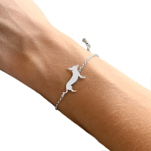 Chihuahua Bracelet - Silver 14K Gold Plated Bracelet, Dog Lover Jewelry Gift |LINE