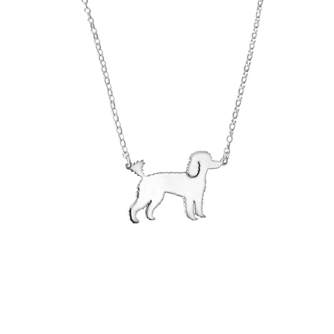 Poodle Necklace Silver / 14K Gold Plated Poodle Pendant, Poodle Dog