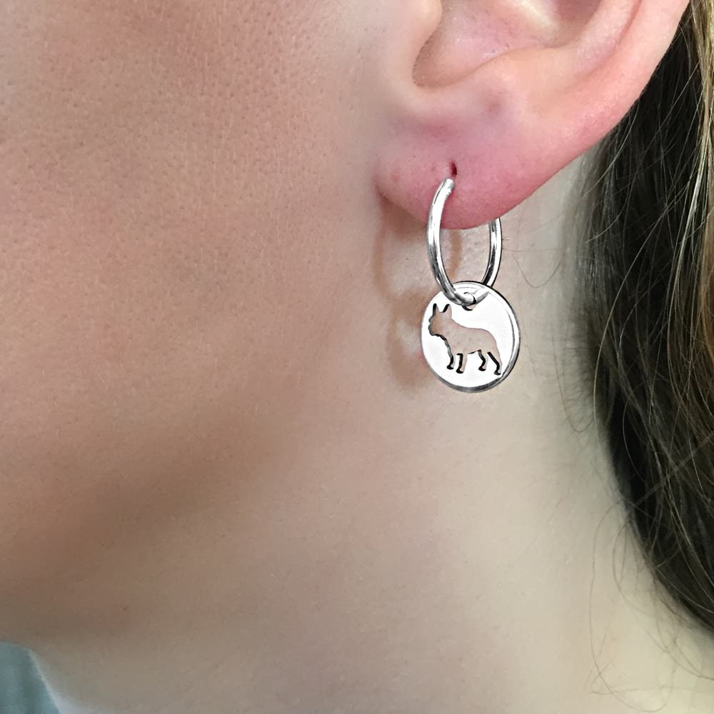 Mini Silver Bulldog Earrings main image 0
