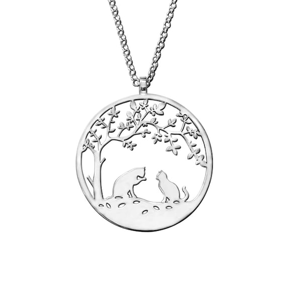 Cat Memorial Necklace Silver / 14K Gold Plated Cat Memorial Etsy