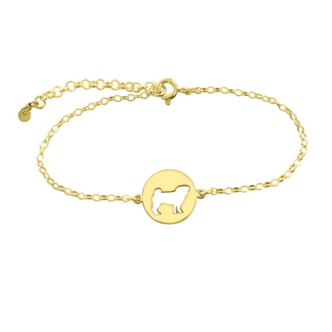 Pug Charm Bracelet Silver / 14K Gold Plated Pug Jewelry Pug Etsy