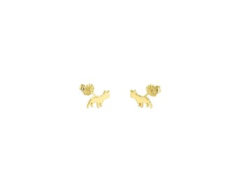 Frenchie Jewelry, Gold Plated Stud Earrings, Gift for Her (Line)