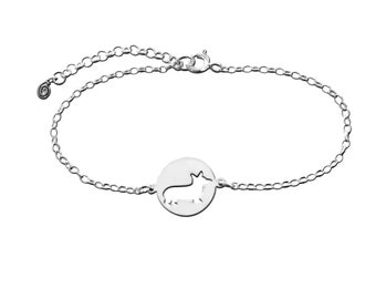 Corgi Charm Bracelet - Silver / 14K Gold Plated Corgi Jewelry, Corgi Bracelet, Dog Jewelry, Corgi Gift for Corgi Lovers |LINE CIRCLE