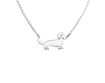 Wire Haired Dachshund Necklace, Sterling Silver, Dog Jewelry (Wire)