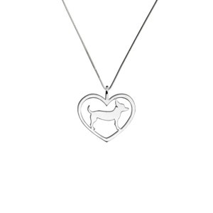 Chihuahua Necklace - Silver 14K Gold Plated Pendant, Dog Lover Jewelry Gift |HEART
