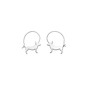 Chihuahua Earrings - Silver 14K Gold Plated Hoop Earrings, Dog Lover Jewelry Gift |LINE