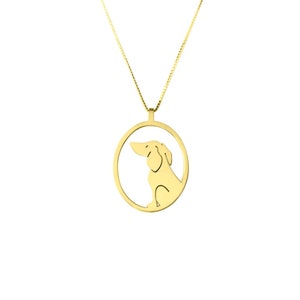 Dackel Halskette - 14K Vergoldete Silber Dackel Anhänger, Doxie Liebhaber Schmuck Geschenk |IMAGE