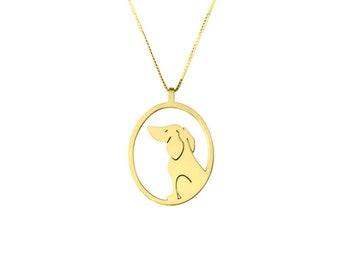 Dachshund Necklace - 14K Gold Plated Silver Pendant, Doxie Charm Necklace, Sausage Dog Jewelry, Dachshund Gift for Dachshund Lovers |IMAGE