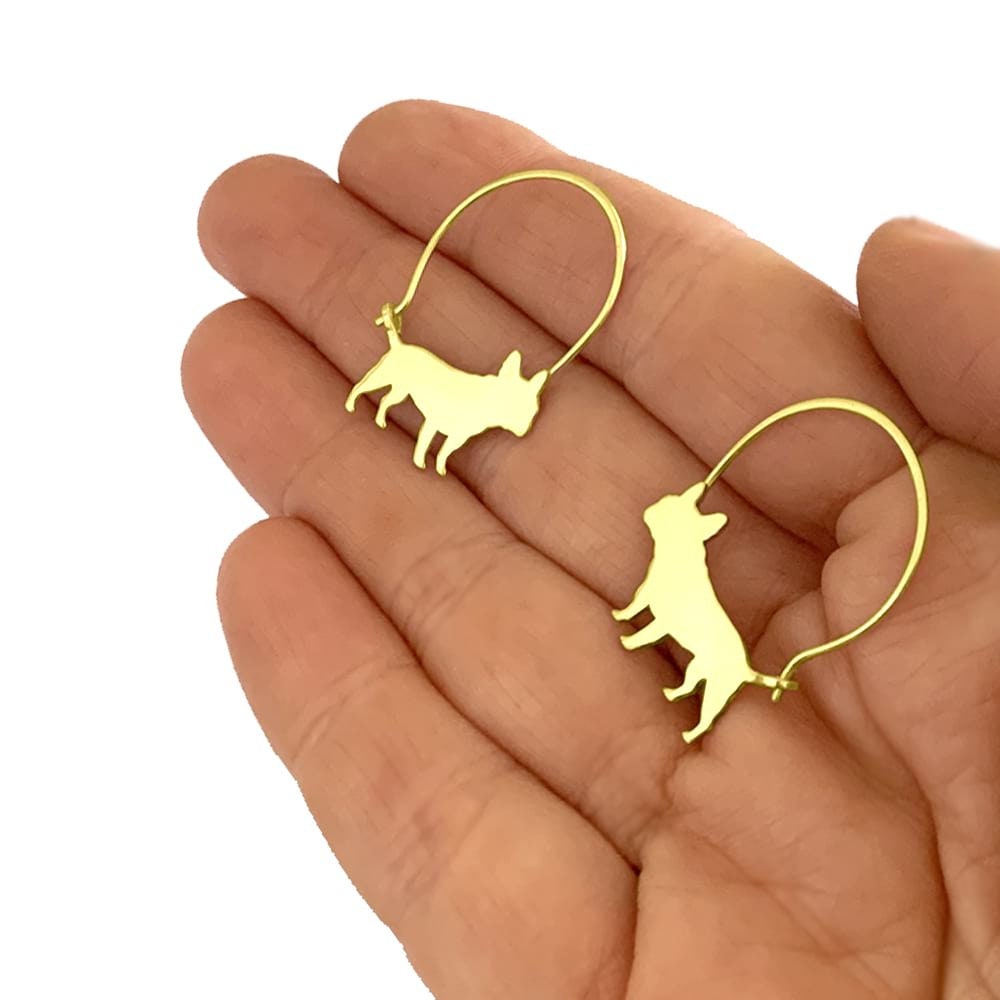 French Bulldog Earrings Handmade Sterling Silver Dog Jewelry FR23-E