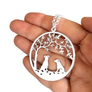 Jack Russell Pendant Necklace Silver Tree Of Life