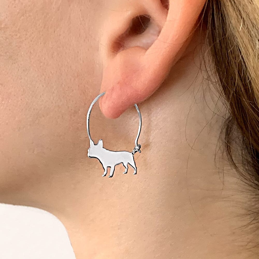 Orecchini Bulldog Francese, Orecchini Cane Frenchie, Orecchini a bottone per cane, Regalo Bulldog, Regalo Frenchie, Regalo Cane, Regalo Mamma Bulldog, Regalo Mamma Cane, Regalo Per Lei - Italia