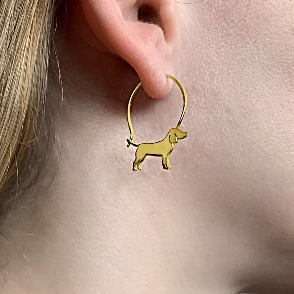 Beagle Earrings Silver / 14K Gold Plated Beagle Jewelry Etsy
