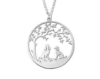 Poodle Necklace - Silver / 14K Gold Plated Poodle Tree of Life Pendant Necklace, Dog Jewelry, Poodle Gift for Poodle Lovers |TREE OF LIFE