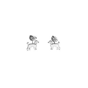 Poodle Earrings - Silver 14K Gold Plated Stud Earrings, Dog Lover Jewelry Gift |LINE
