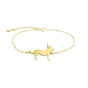 Chihuahua Bracelet - 14K Gold Plated Silver Bracelet, Dog Lover Jewelry Gift |LINE