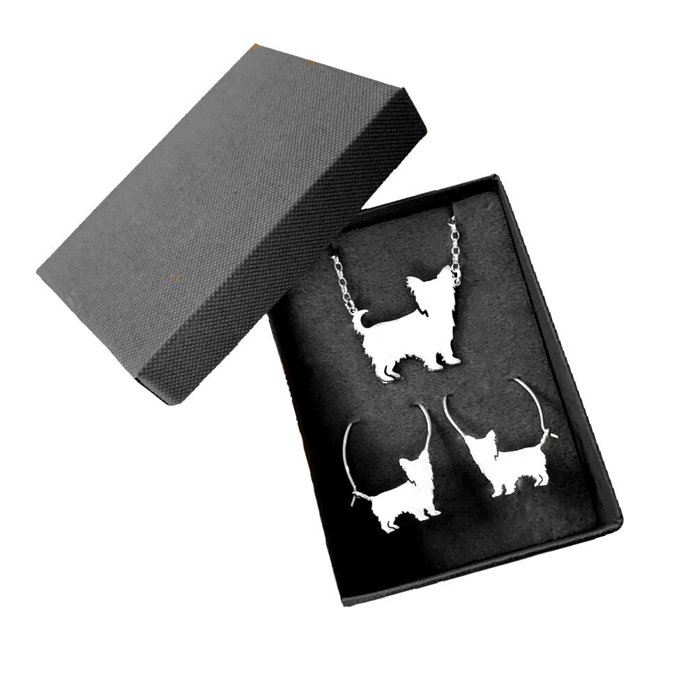 JERWLI Orecchini A Cerchio In Argento 925 Con Cagnolino Yorkie – Gioiello Ipoallergenico Per Donne
