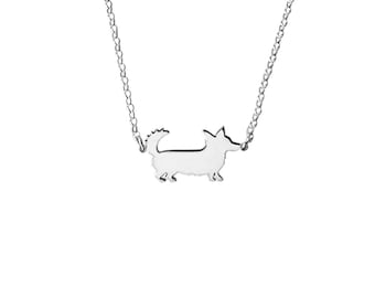 Cardigan Corgi Necklace - Silver / 14K Gold Plated Corgi Pendant, Dog Charm, Dog Jewelry, Corgi Gift for Corgi Lovers |CARDIGAN