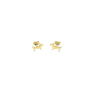 Chihuahua Earrings - 14K Gold Plated Silver Stud Earrings, Dog Lover Jewelry Gift |LINE