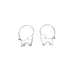 Shih Tzu Earrings - Silver / 14K Gold Plated Shih Tzu Jewelry, Shih Tzu Hoop Earrings, Dog Jewelry, Shih Tzu Gift for Shih Tzu Lovers |LINE
