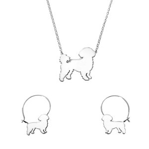 Shih Tzu Necklace  and Hoop Earrings Set - Silver /14K Gold Plated Shih Tzu Jewelry, Shih Tzu Charm, Shih Tzu Gift for Shih Tzu Lovers |LINE