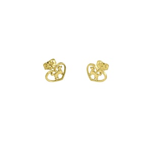 Poodle Earrings - 14K Gold Plated Silver Stud Earrings, Dog Lover Jewelry Gift |HEART