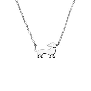 Dackel Halskette - Silber 14K Vergoldet Doxie Anhänger, Dackel Schmuck Geschenk |